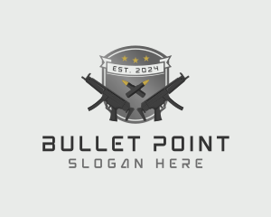 Riffle Gun Bullet logo design