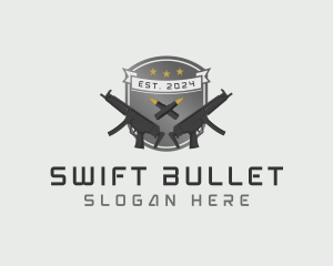 Riffle Gun Bullet logo design