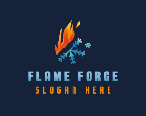 Gradient Fire Snowflake logo design