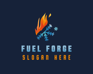 Gradient Fire Snowflake logo design