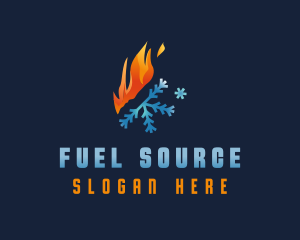 Gradient Fire Snowflake logo design