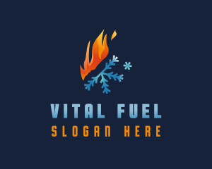 Gradient Fire Snowflake logo design