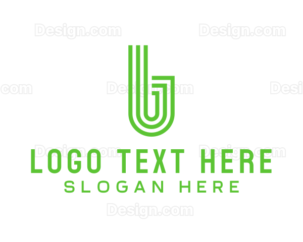 Green Stripe Letter B Logo