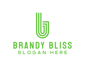 Green Stripe Letter B logo design