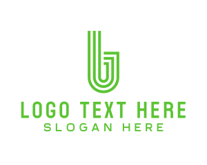 Green Stripe Letter B logo