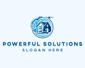 Pressure Washer Home Cleaning logo design