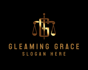 Justice Scale Letter G  logo design