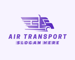 Purple Logistics Truck  logo design