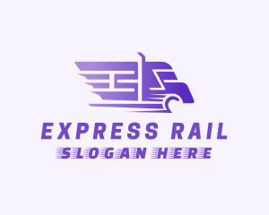 Purple Logistics Truck  logo design