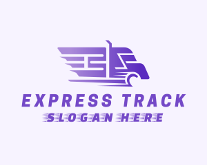 Purple Logistics Truck  logo design