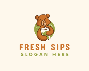 Smoothie Beverage Bear logo design