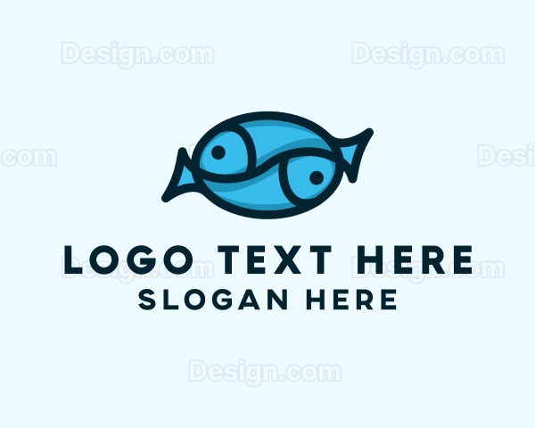 Blue Pisces Fish Logo