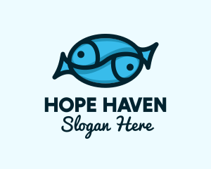 Blue Twin Fish logo