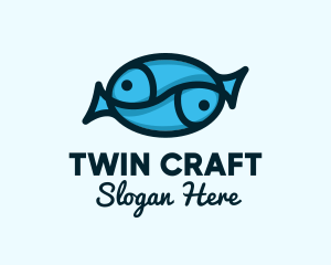 Blue Twin Fish logo design