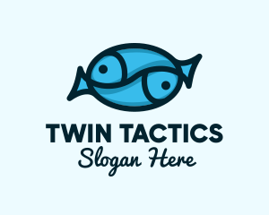 Blue Twin Fish logo design