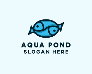 Blue Pisces Fish logo design