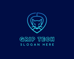 Tech Cat Face logo design