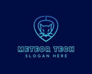 Tech Cat Face logo design