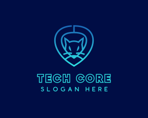 Tech Cat Face logo design