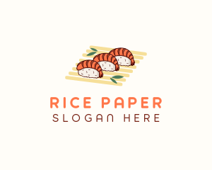 Shrimp Sushi Food logo design