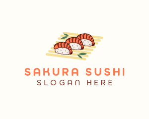 Shrimp Sushi Food logo design