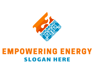 Heating Cooling Energy logo design