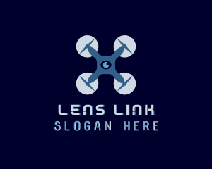 Flying Drone Lens logo design