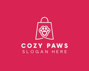 Pet Shopping Paw logo design