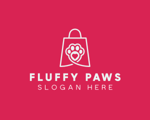 Pet Shopping Paw logo design