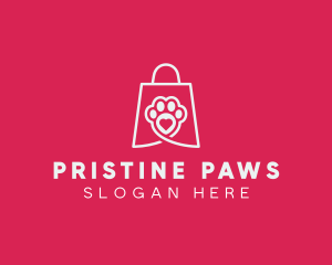 Pet Shopping Paw logo design