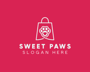 Pet Shopping Paw logo design