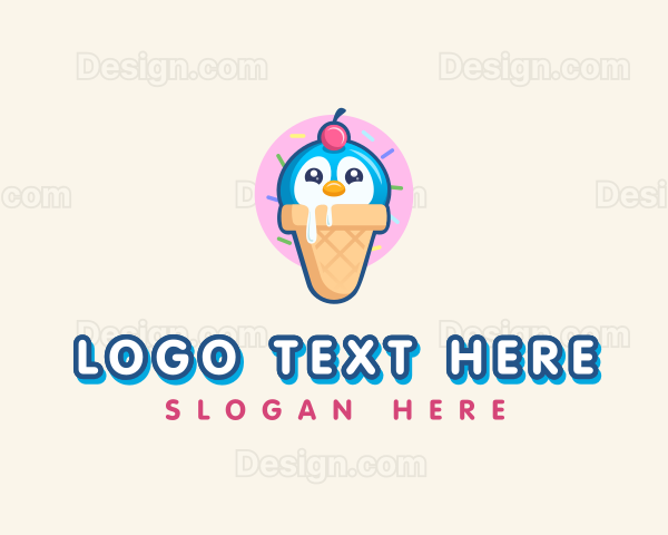 Penguin Dessert Cone Logo