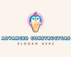 Penguin Dessert Cone logo design