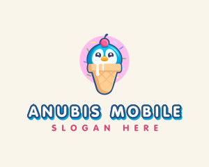 Penguin Dessert Cone logo design