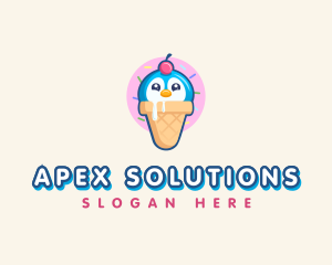 Penguin Dessert Cone logo design