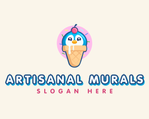 Penguin Dessert Cone logo design