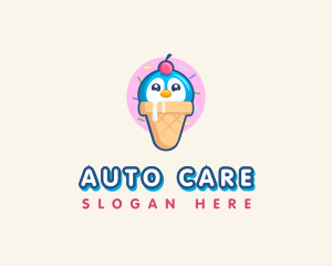 Penguin Dessert Cone logo design