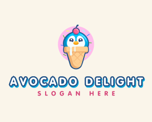 Penguin Dessert Cone logo design