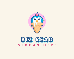 Penguin Dessert Cone logo design