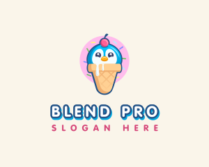 Penguin Dessert Cone logo design