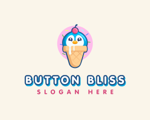 Penguin Dessert Cone logo design