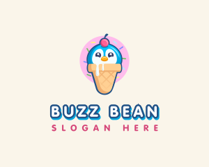 Penguin Dessert Cone logo design