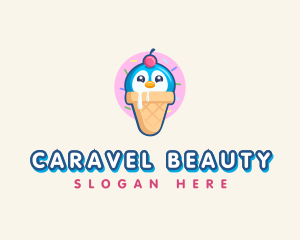 Penguin Dessert Cone logo design