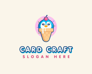 Penguin Dessert Cone logo design