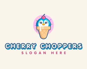 Penguin Dessert Cone logo design