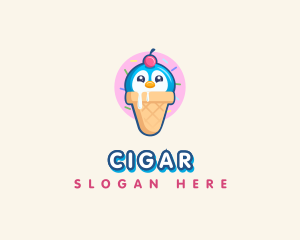 Penguin Dessert Cone logo design