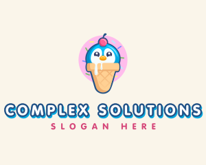 Penguin Dessert Cone logo design