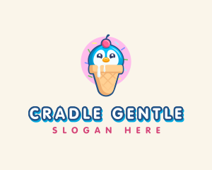 Penguin Dessert Cone logo design