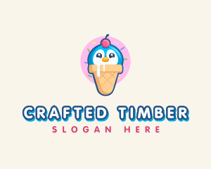 Penguin Dessert Cone logo design