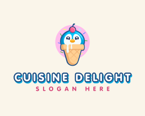 Penguin Dessert Cone logo design